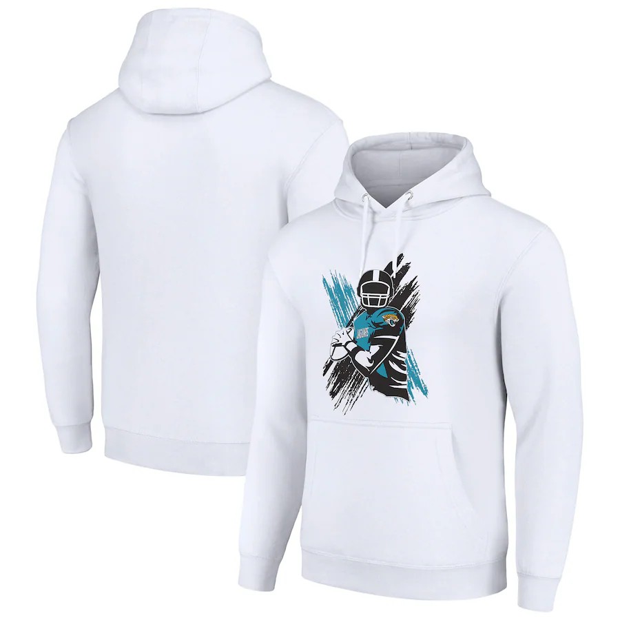 Men jacksonville jaguars white 2024 NFL hoodie